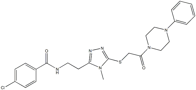  4-chloro-N-[2-(4-methyl-5-{[2-oxo-2-(4-phenyl-1-piperazinyl)ethyl]sulfanyl}-4H-1,2,4-triazol-3-yl)ethyl]benzamide