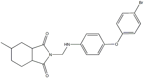 2-{[4-(4-bromophenoxy)anilino]methyl}-5-methylhexahydro-1H-isoindole-1,3(2H)-dione 化学構造式
