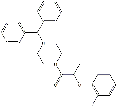 2-(4-benzhydryl-1-piperazinyl)-1-methyl-2-oxoethyl 2-methylphenyl ether Structure