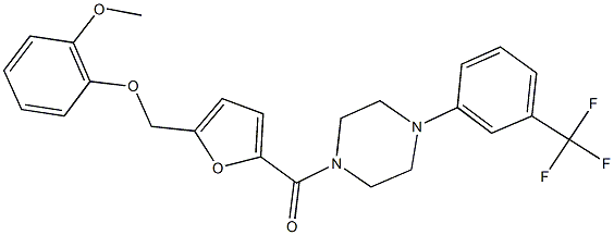 1-{5-[(2-methoxyphenoxy)methyl]-2-furoyl}-4-[3-(trifluoromethyl)phenyl]piperazine 结构式