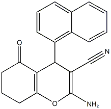 2-amino-4-(1-naphthyl)-5-oxo-5,6,7,8-tetrahydro-4H-chromene-3-carbonitrile 化学構造式