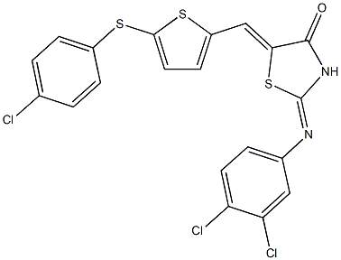 5-({5-[(4-chlorophenyl)sulfanyl]thien-2-yl}methylene)-2-[(3,4-dichlorophenyl)imino]-1,3-thiazolidin-4-one