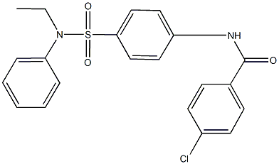 4-chloro-N-{4-[(ethylanilino)sulfonyl]phenyl}benzamide,,结构式