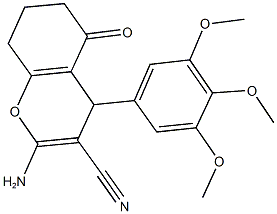 2-amino-5-oxo-4-(3,4,5-trimethoxyphenyl)-5,6,7,8-tetrahydro-4H-chromene-3-carbonitrile 结构式