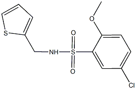 5-chloro-2-methoxy-N-(2-thienylmethyl)benzenesulfonamide 化学構造式