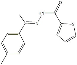 N'-[1-(4-methylphenyl)ethylidene]thiophene-2-carbohydrazide,,结构式