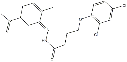 4-(2,4-dichlorophenoxy)-N'-(5-isopropenyl-2-methylcyclohex-2-en-1-ylidene)butanohydrazide Struktur