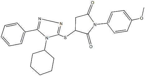 3-[(4-cyclohexyl-5-phenyl-4H-1,2,4-triazol-3-yl)sulfanyl]-1-(4-methoxyphenyl)-2,5-pyrrolidinedione Structure