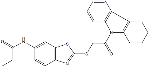 N-(2-{[2-oxo-2-(1,2,3,4-tetrahydro-9H-carbazol-9-yl)ethyl]sulfanyl}-1,3-benzothiazol-6-yl)propanamide