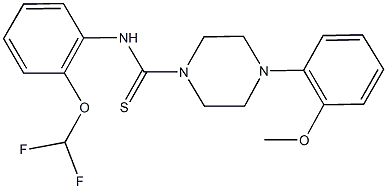 N-[2-(difluoromethoxy)phenyl]-4-(2-methoxyphenyl)-1-piperazinecarbothioamide,,结构式