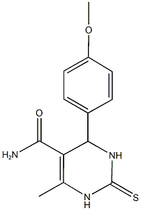 4-(4-methoxyphenyl)-6-methyl-2-thioxo-1,2,3,4-tetrahydro-5-pyrimidinecarboxamide,,结构式