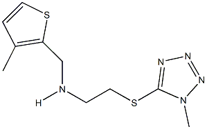 2-[(1-methyl-1H-tetraazol-5-yl)sulfanyl]-N-[(3-methyl-2-thienyl)methyl]ethanamine Struktur