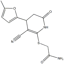 2-{[3-cyano-4-(5-methyl-2-furyl)-6-oxo-1,4,5,6-tetrahydro-2-pyridinyl]sulfanyl}acetamide Structure