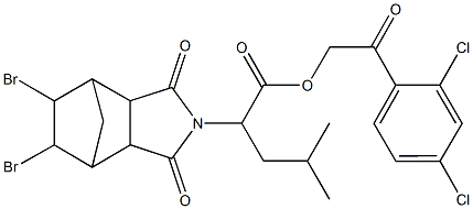 2-(2,4-dichlorophenyl)-2-oxoethyl 2-(8,9-dibromo-3,5-dioxo-4-azatricyclo[5.2.1.0~2,6~]dec-4-yl)-4-methylpentanoate 化学構造式