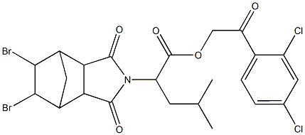 2-(2,4-dichlorophenyl)-2-oxoethyl 2-(8,9-dibromo-3,5-dioxo-4-azatricyclo[5.2.1.0~2,6~]dec-4-yl)-4-methylpentanoate Structure