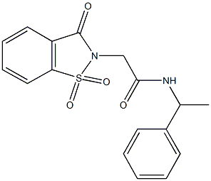 2-(1,1-dioxido-3-oxo-1,2-benzisothiazol-2(3H)-yl)-N-(1-phenylethyl)acetamide