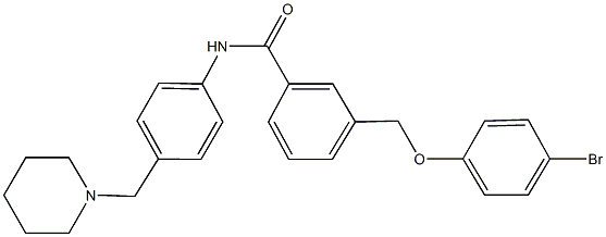 3-[(4-bromophenoxy)methyl]-N-[4-(1-piperidinylmethyl)phenyl]benzamide 化学構造式