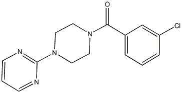 2-[4-(3-chlorobenzoyl)-1-piperazinyl]pyrimidine,,结构式