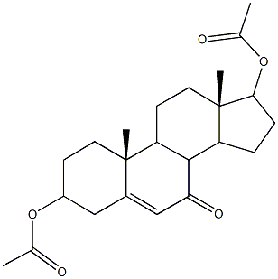17-(acetyloxy)-7-oxoandrost-5-en-3-yl acetate 化学構造式