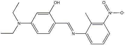 5-(diethylamino)-2-[({3-nitro-2-methylphenyl}imino)methyl]phenol,,结构式