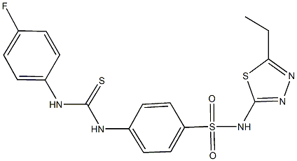 N-(5-ethyl-1,3,4-thiadiazol-2-yl)-4-{[(4-fluoroanilino)carbothioyl]amino}benzenesulfonamide Struktur