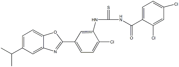 N-[2-chloro-5-(5-isopropyl-1,3-benzoxazol-2-yl)phenyl]-N'-(2,4-dichlorobenzoyl)thiourea|