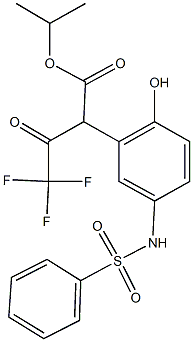 isopropyl 4,4,4-trifluoro-2-{2-hydroxy-5-[(phenylsulfonyl)amino]phenyl}-3-oxobutanoate,,结构式