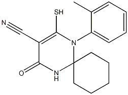  1-(2-methylphenyl)-4-oxo-2-sulfanyl-1,5-diazaspiro[5.5]undec-2-ene-3-carbonitrile