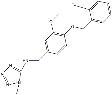 N-{4-[(2-fluorobenzyl)oxy]-3-methoxybenzyl}-N-(1-methyl-1H-tetraazol-5-yl)amine 结构式