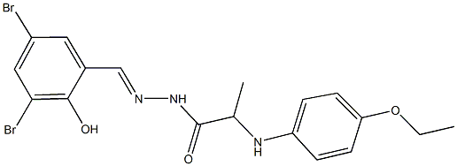 N'-(3,5-dibromo-2-hydroxybenzylidene)-2-(4-ethoxyanilino)propanohydrazide Struktur