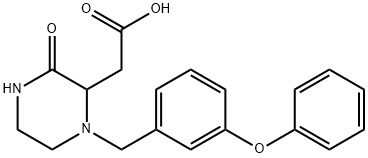 [3-oxo-1-(3-phenoxybenzyl)-2-piperazinyl]acetic acid Structure