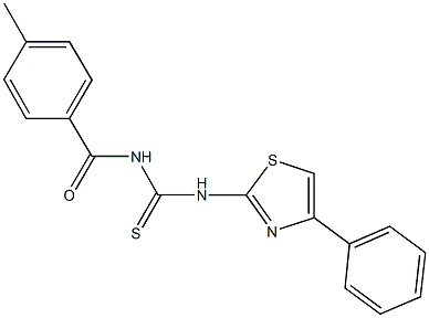 N-(4-methylbenzoyl)-N'-(4-phenyl-1,3-thiazol-2-yl)thiourea Struktur