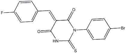 1-(4-bromophenyl)-5-(4-fluorobenzylidene)-2-thioxodihydro-4,6(1H,5H)-pyrimidinedione Structure