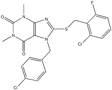 7-(4-chlorobenzyl)-8-[(2-chloro-6-fluorobenzyl)sulfanyl]-1,3-dimethyl-3,7-dihydro-1H-purine-2,6-dione