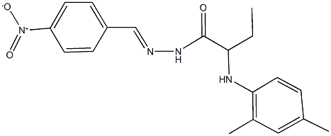 2-(2,4-dimethylanilino)-N'-{4-nitrobenzylidene}butanohydrazide Struktur