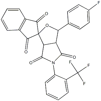 1-(4-chlorophenyl)-5-(2-trifluoromethyl)dihydro-1',3',4,6-tetraoxospiro[1H-furo[3,4-c]pyrrole-3,2'-(1'H)-indene],,结构式