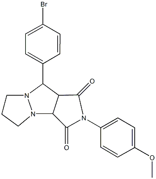 9-(4-bromophenyl)-2-(4-methoxyphenyl)tetrahydro-5H-pyrazolo[1,2-a]pyrrolo[3,4-c]pyrazole-1,3(2H,3aH)-dione Structure