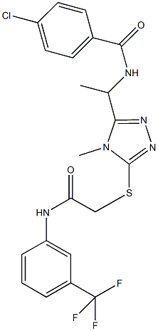 4-chloro-N-{1-[4-methyl-5-({2-oxo-2-[3-(trifluoromethyl)anilino]ethyl}sulfanyl)-4H-1,2,4-triazol-3-yl]ethyl}benzamide