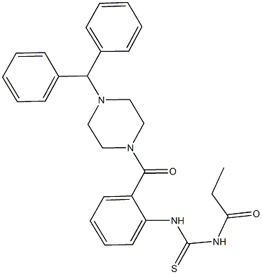 N-{2-[(4-benzhydryl-1-piperazinyl)carbonyl]phenyl}-N