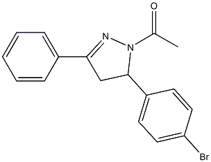 1-acetyl-5-(4-bromophenyl)-3-phenyl-4,5-dihydro-1H-pyrazole 结构式