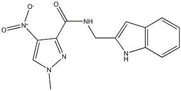 4-nitro-N-(1H-indol-2-ylmethyl)-1-methyl-1H-pyrazole-3-carboxamide Structure