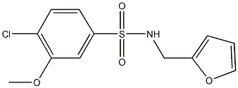 4-chloro-N-(2-furylmethyl)-3-methoxybenzenesulfonamide,,结构式