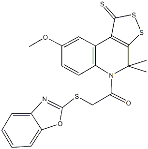 5-[(1,3-benzoxazol-2-ylsulfanyl)acetyl]-8-methoxy-4,4-dimethyl-4,5-dihydro-1H-[1,2]dithiolo[3,4-c]quinoline-1-thione