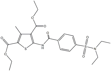  diethyl 5-({4-[(diethylamino)sulfonyl]benzoyl}amino)-3-methyl-2,4-thiophenedicarboxylate