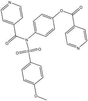 4-{isonicotinoyl[(4-methoxyphenyl)sulfonyl]amino}phenyl isonicotinate Structure