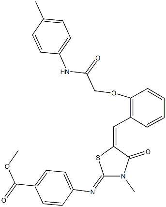 methyl 4-[(3-methyl-4-oxo-5-{2-[2-oxo-2-(4-toluidino)ethoxy]benzylidene}-1,3-thiazolidin-2-ylidene)amino]benzoate