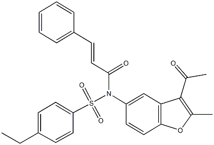 N-(3-acetyl-2-methyl-1-benzofuran-5-yl)-N-cinnamoyl-4-ethylbenzenesulfonamide Structure
