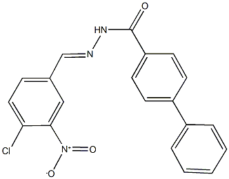 N'-{4-chloro-3-nitrobenzylidene}[1,1'-biphenyl]-4-carbohydrazide,,结构式