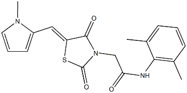  N-(2,6-dimethylphenyl)-2-{5-[(1-methyl-1H-pyrrol-2-yl)methylene]-2,4-dioxo-1,3-thiazolidin-3-yl}acetamide