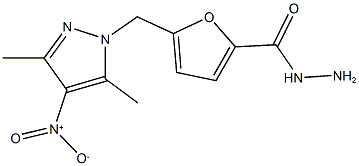 5-({4-nitro-3,5-dimethyl-1H-pyrazol-1-yl}methyl)-2-furohydrazide Structure